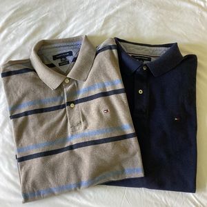 Tommy Hilfiger Custom Fit Size 2XL Men's Navy/Striped Logo Short Sleeve Polos